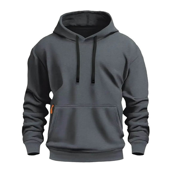 HXWCHs Men's High-Quality Hoodie at Low Price Men's Slim Fit Hooded Sweatshirt Casual Pullover for Fall Winter Daily Wear Comfortable Non Stretch Pure Color Hoodie Grey XXXL