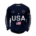 thumbnail image 1 of HXWCHs Men's Independence Day Themed Printed Casual Crew Neck Long Sleeve Hoodless Sweatshirt for Everyday Wear XXXXL Blue, 1 of 3