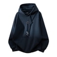 thumbnail image 1 of HXWCHs Men's Lightweight Hoodie for Spring Men's Casual Pullover Hooded Sweatshirt Long Sleeve Lightweight Soft Breathable Blend Comfortable Everyday Wear Navy XL, 1 of 4