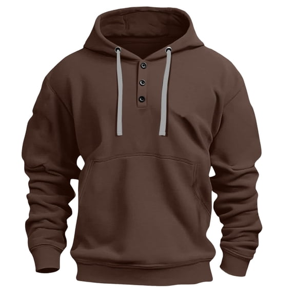 HXWCHs Men's Outdoor Hiking Hoodie Men's Lined Pullover Hooded Sweatshirt Soft Comfortable athletic Jacket Long Sleeve Outdoor Winter Casual Wear Coffee S