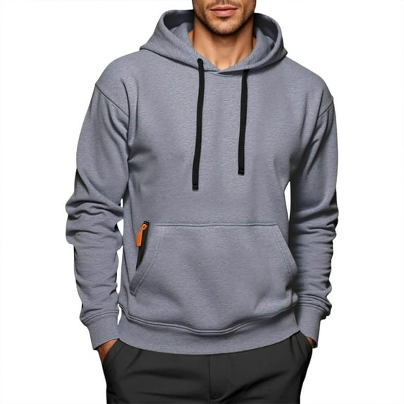 HXWCHs Men's Slim Fit Hoodie Men's Slim Fit Hooded Pullover Soft Casual Long Sleeve athletic Comfort Hoodie Grey M