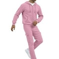 thumbnail image 1 of HXWCHs Men’s Solid Color Tracksuit - Fleece Hoodie & Jogger Pants Casual Outfit Pink L, 1 of 8