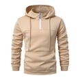 thumbnail image 1 of HXWCHs Men's Summer Lightweight Hoodie Men's Casual Hooded Pullover Sweatshirt Loose Fit Comfortable Autumn Winter Wear with Pocket Khaki XXL, 1 of 2