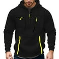 thumbnail image 1 of HXWCHs Men's Summer Lightweight Hoodie Men's Zip Up Lined Hooded Sweatshirt Winter Warm Comfortable Streetwear Pullover with Pocket Black M, 1 of 6