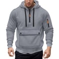 thumbnail image 1 of HXWCHs Men's Warm Hoodie Men's Loose Fit Zip Up Hooded Sweatshirt with Multiple Pockets for Everyday Casual Wear in Autumn and Winter Seasons GY2 M, 1 of 4