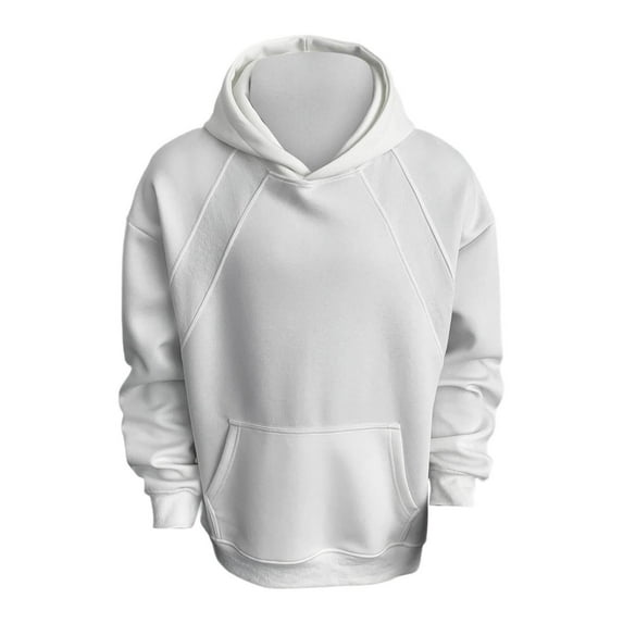 HXWCHs Men's Warm Hoodie Men's Solid Color Hooded Sweatshirt for Everyday Casual Wear with Comfort Fit White XXXL