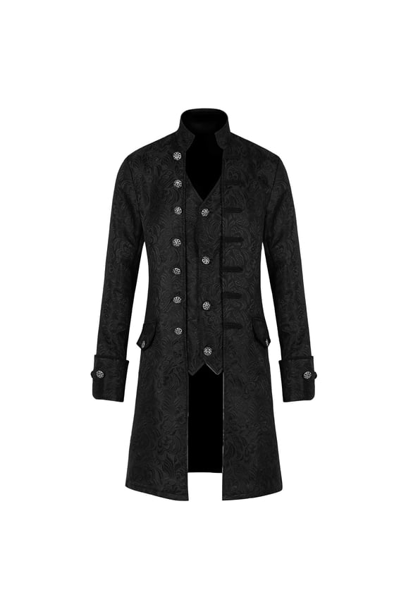 Mens Retro Clothing Customizable Traditional- Tuxedo Performance Outfit for Stage XXL Black