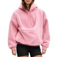 thumbnail image 1 of HXWCHs Oversized Women's Sweatshirt Featuring Front Pocket Pouch For Carrying And Small XL Pink, 1 of 7