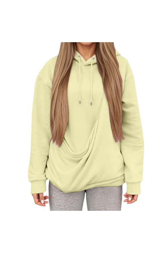 Personalized Winter Cat Mom Hoodie, Kangaroo Pocket Carrier Sweatshirt, Custom Design Light Yellow M