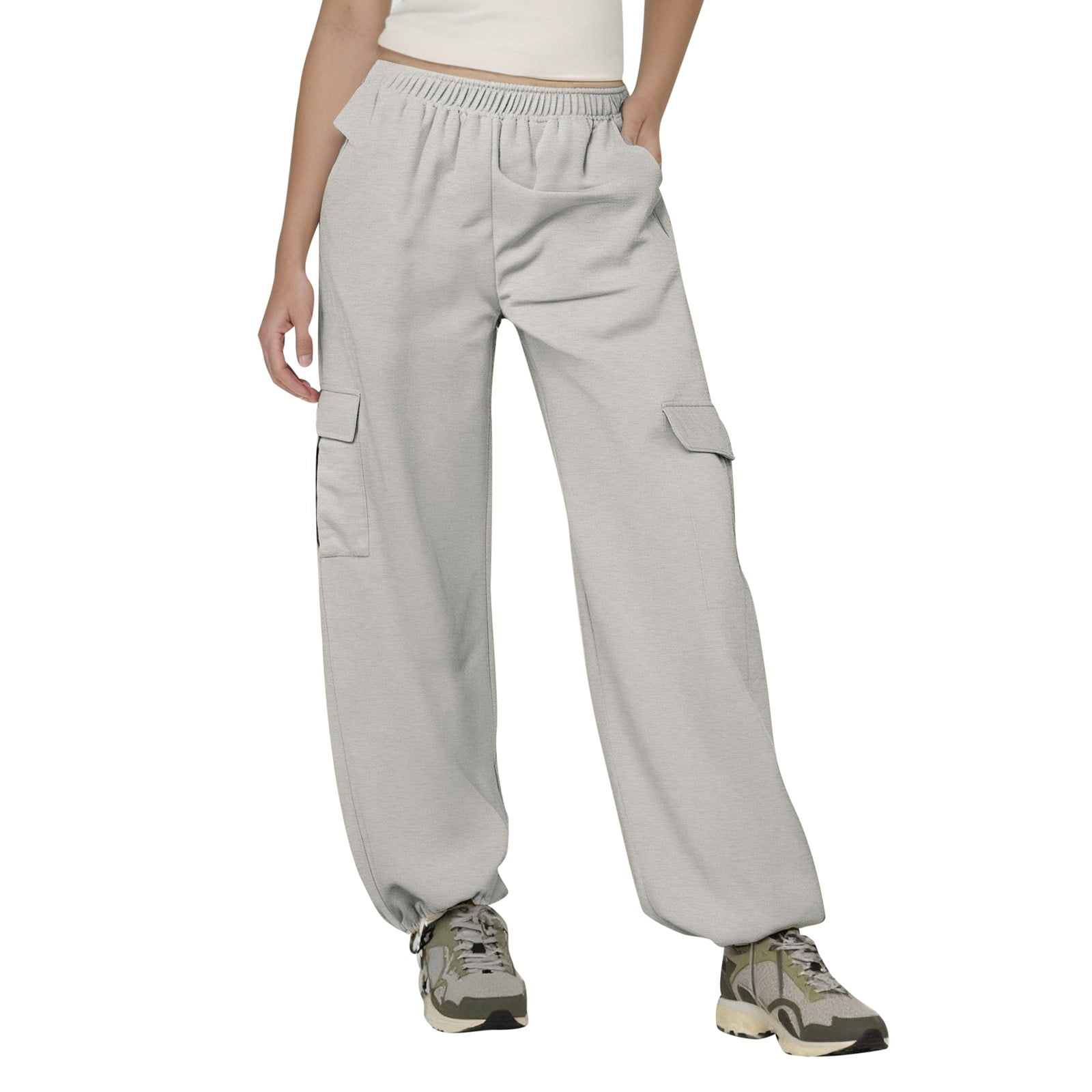 HXWCHs Plus Size Solid Slim Pants Women's High Waist Flared Yoga Pants ...