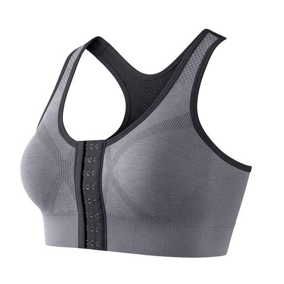 HXWCHs Plus Size Sports Bra for Workout Women Sports Bra High Support Shockproof Running Jogging Seamless Zip Front Yoga Brasier Black M