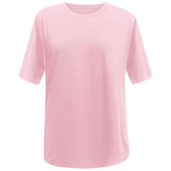 HXWCHs Product Category Women's T-Shirts • Product Title Women's Long Sleeved Top Oversized T Shirt Striped Shirt Crew Neck Belted Waist Top Soft Casual Loose Shirt XL Pink