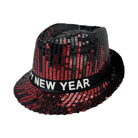 HXWCHs Sequin Jazz Bucket Hat for Festive Year Celebration and Party Accessories One Size Red