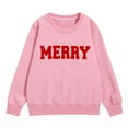 thumbnail image 1 of HXWCHs Soft cotton girls' sweatshirts Girls Long Sleeve Letter Print Sweatshirt Pullover top with Cute Design for Children Pink 12-13 Years, 1 of 5