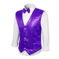 thumbnail image 1 of HXWCHs Stage Performance formal Dress Vest with Rhinestones for Gala Parties and Evening Events Stylish Menswear Vest for COS- Occasions XXL Purple, 1 of 7