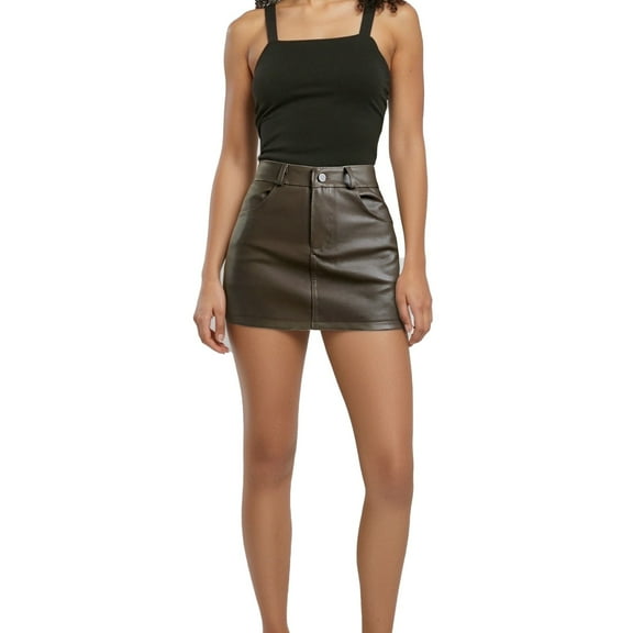 HXWCHs Stylish A Line Skirt for Nightclubs and Parties Versatile Half Skirt with Pockets Spring Summer Fall Casual Outings Brown XXL