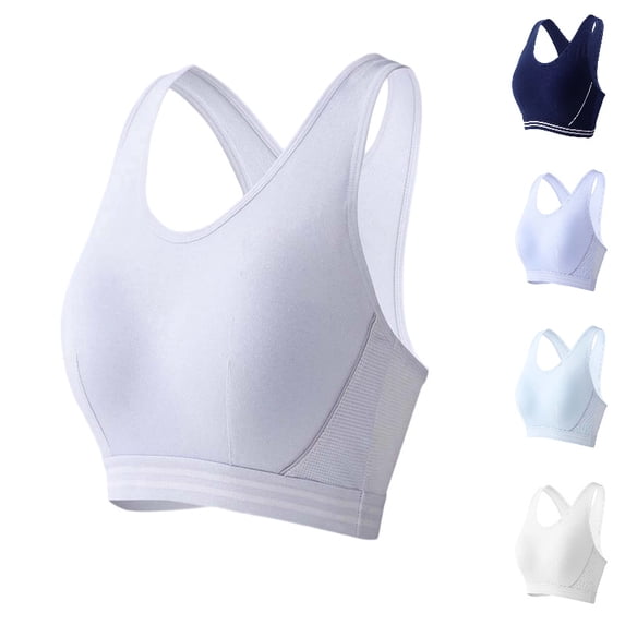 HXWCHs Supportive Sports Bras for Seamless Racerback Girls Training Bra No Underwire Breathable Comfortable Bralette Size: 16-18Years Light Gray
