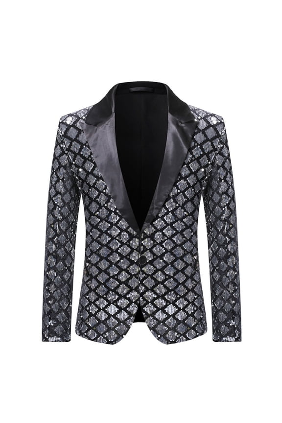 Tailored Fit Modern Business Jacket for formal Wear with Slim Design and Comfortable Stretch Fabric XXL Silver