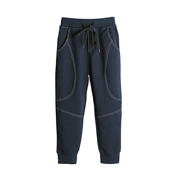 HXWCHs Toddler Boys Girls Active Jogger Sweatpants Kids Casual Athletic Pull On Pants with Pockets Comfortable Stretchy Playwear Dark Blue 11-12 Years