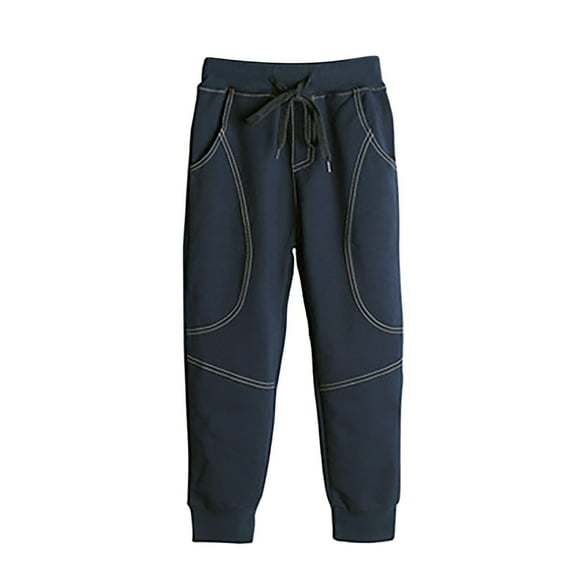 HXWCHs Toddler Boys Girls Active Jogger Sweatpants Kids Casual Athletic Pull On Pants with Pockets Comfortable Stretchy Playwear Dark Blue 13-14 Years