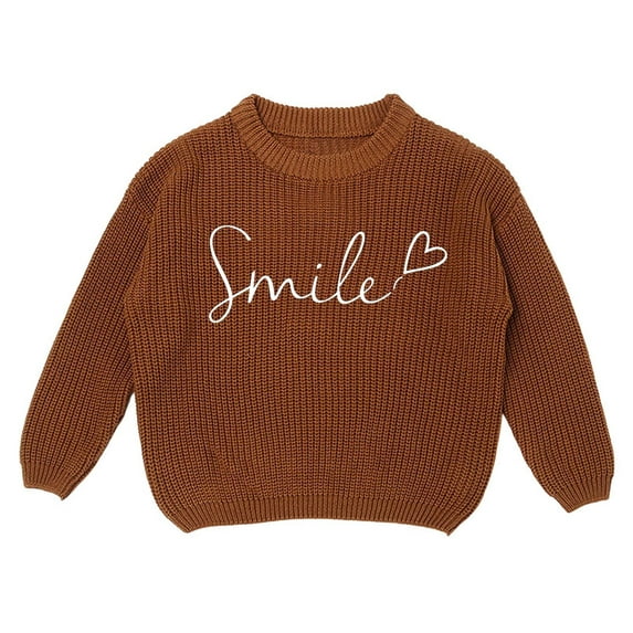 HXWCHs Toddler Girl Glitter Sweater Fleece Lined Warm Holiday Top 3-4 Years Brown