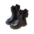 thumbnail image 1 of HXWCHs Toddler-Kid Winter Boots Punk Patent Leather Lined Side Zip Shoesâ Green 6-7Years, 1 of 9