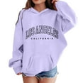thumbnail image 1 of HXWCHs Trendy girls' graphic sweatshirt Girls Long Sleeve Pullover Hoodie Casual Comfortable Kids Sweatshirt for Daily Wear Purple 11-12 Years, 1 of 5