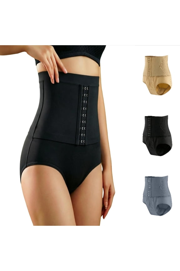 Tummy Control Underwear for Women Seamless Body Shaper Panties Girdle with Adjustable Hooks Black XXL