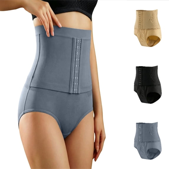HXWCHs Tummy Control Underwear for Women Seamless Body Shaper Panties Girdle with Adjustable Hooks Navy XL