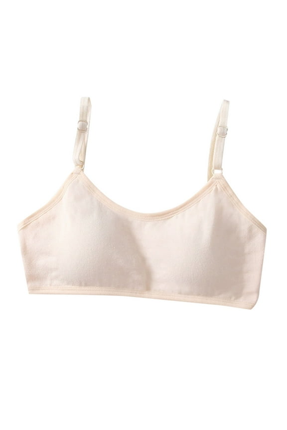 Tween Cotton Training Bra (8-12 Years) - 100% Organic Soft Cup Bralette for Daily Wear 7-18years Beige