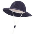 thumbnail image 1 of HXWCHs UPF 50+ Sun Wide Brim Bucket Hat for Baby Girls and toddlers Outdoor Beach Play 6-12 Months Navy, 1 of 2