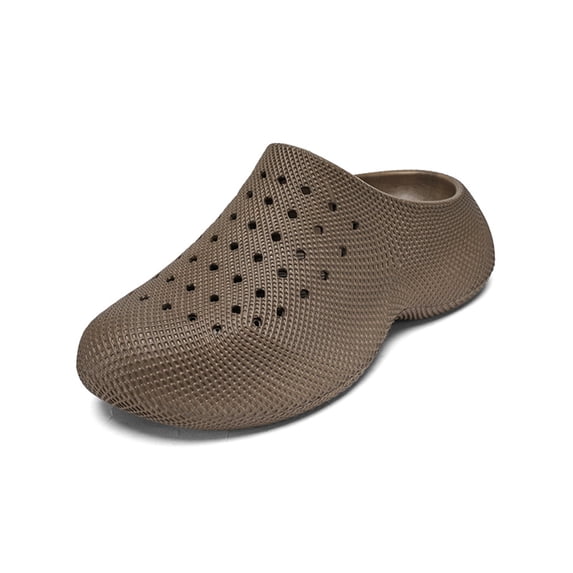 HXWCHs Unisex EVA Clogs,Thick Sole Breathable Slip-On Sandals, 3D Textured Non-Slip Casual Shoes for Men Women Indoor Outdoor Size: 10 Brown