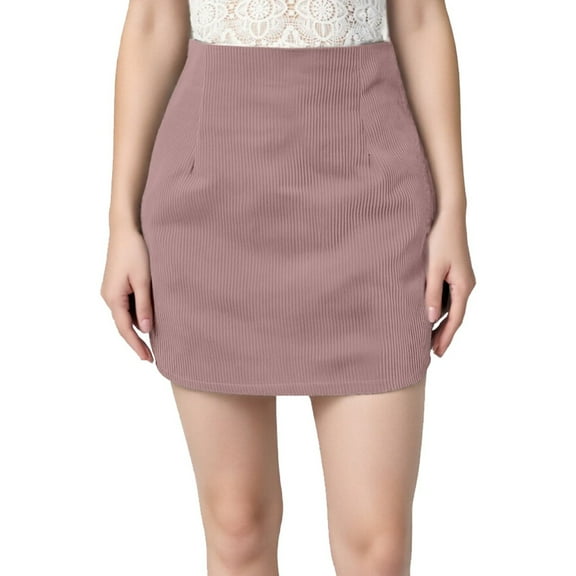 HXWCHs Women's A-Line Mini Skirt High Waist Casual Tight Stretch Street Fashion Outfit Red M