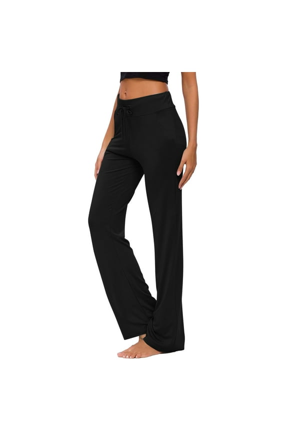 Women's Athleisure Yoga Pants High Rise Gym Leggings Solid Color Black M