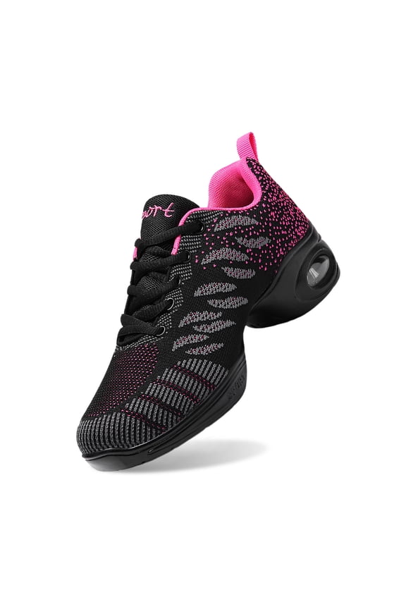 Women's Athletic Jazz Sneakers with Air Cushion for Sports Dance Training and Fitness Activities 7 Pink