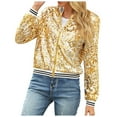 thumbnail image 1 of HXWCHs Women's Denim Jacket - Classic Outerwear for Women Versatile Everyday Layer Durable Denim Comfortable Fit L Gold, 1 of 5