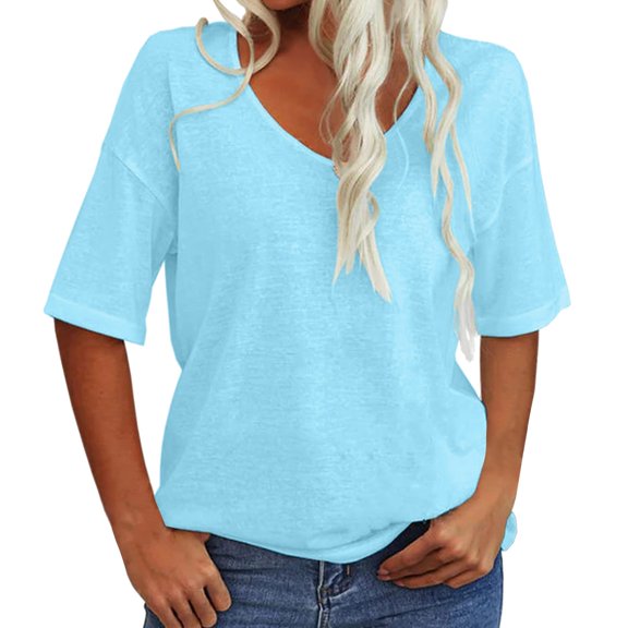 HXWCHs Women's Bohemian Tunic Shirt Casual Marron Solid Round Neck Long Ethnic Theme top XL Blue