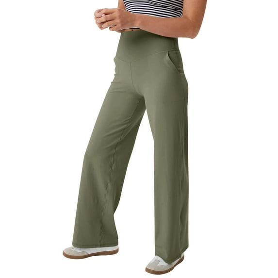 HXWCHs Women's Bootcut Yoga Pants Stretch Workout Active Pants Green XL