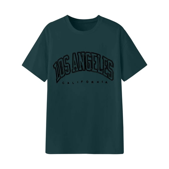 HXWCHs Women's Casual English Printed Shoulder Short Sleeve T Shirt for Everyday Comfort and Stylish Soft Knit Knit Top M Navy