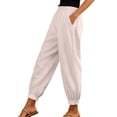 thumbnail image 1 of HXWCHs Women's Elegant Casual Trousers Soft Knit Stretch Slim Leg Pants with Side Pocket for Everyday Comfort and Versatile Style L Red, 1 of 5