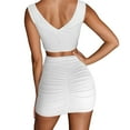 thumbnail image 1 of HXWCHs Women's Elegant High Waist Pleated Bodycon Mini Skirt for Evening Party Nightclub Outfits White XXL, 1 of 4