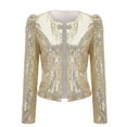 thumbnail image 1 of HXWCHs Women's Fashion Sequin Sparkling Casual Cardigan Jacket for Everyday Elegant Outfits L Beige, 1 of 4