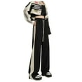 thumbnail image 1 of HXWCHs Women's Fashion Straight Leg Casual Pants with Side Stripes for Sports and Everyday Wear XXL Black, 1 of 5