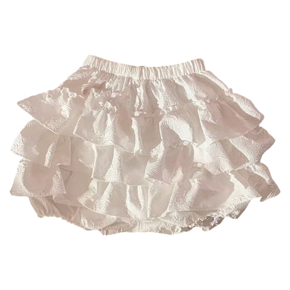 HXWCHs Women's Fashionable Casual Pleated Tunics Tutu Skirt with Comfortable Stretch Waistband White XXL