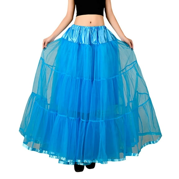 HXWCHs Women's Flowy Long Skirt Elegant Boneless Design Soft Petticoat for Casual Comfort XL BU1