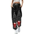 thumbnail image 1 of HXWCHs Women's High Waist Casual Jogger Sweatpants WITH Print Elastic Ties for Everyday Comfort and Soft Wear M Black, 1 of 5