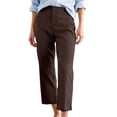thumbnail image 1 of HXWCHs Women's High Waist Straight Leg Ankle Pants Comfortable Stretchy Slim Fit Cropped Casual Trousers L Brown, 1 of 4