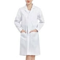 thumbnail image 1 of HXWCHs Women's Lab Coat Long Sleeve White Doctor Overcoat for Student and Science Enthusiasts White XXL, 1 of 3