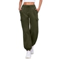 thumbnail image 1 of HXWCHs Women's Lined Cargo Sweatpants Loose Fit Athletic Joggers WITH Multiple Pockets for Casual Fall Outfits M Green, 1 of 6