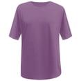 thumbnail image 1 of HXWCHs Women's Loose Fit Casual T-Shirt with Drop Sleeve and Crew Neck for Everyday Comfort XXL Purple, 1 of 7